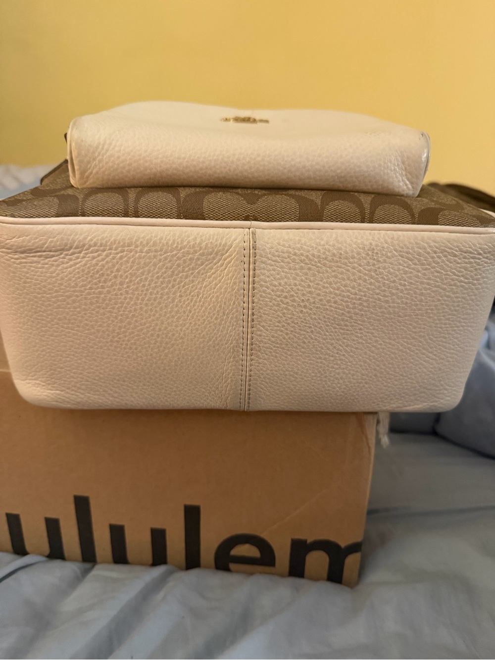 Coach Two-Tone Signature Mini Backpack in Brown & Cream - Picture 6 of 6